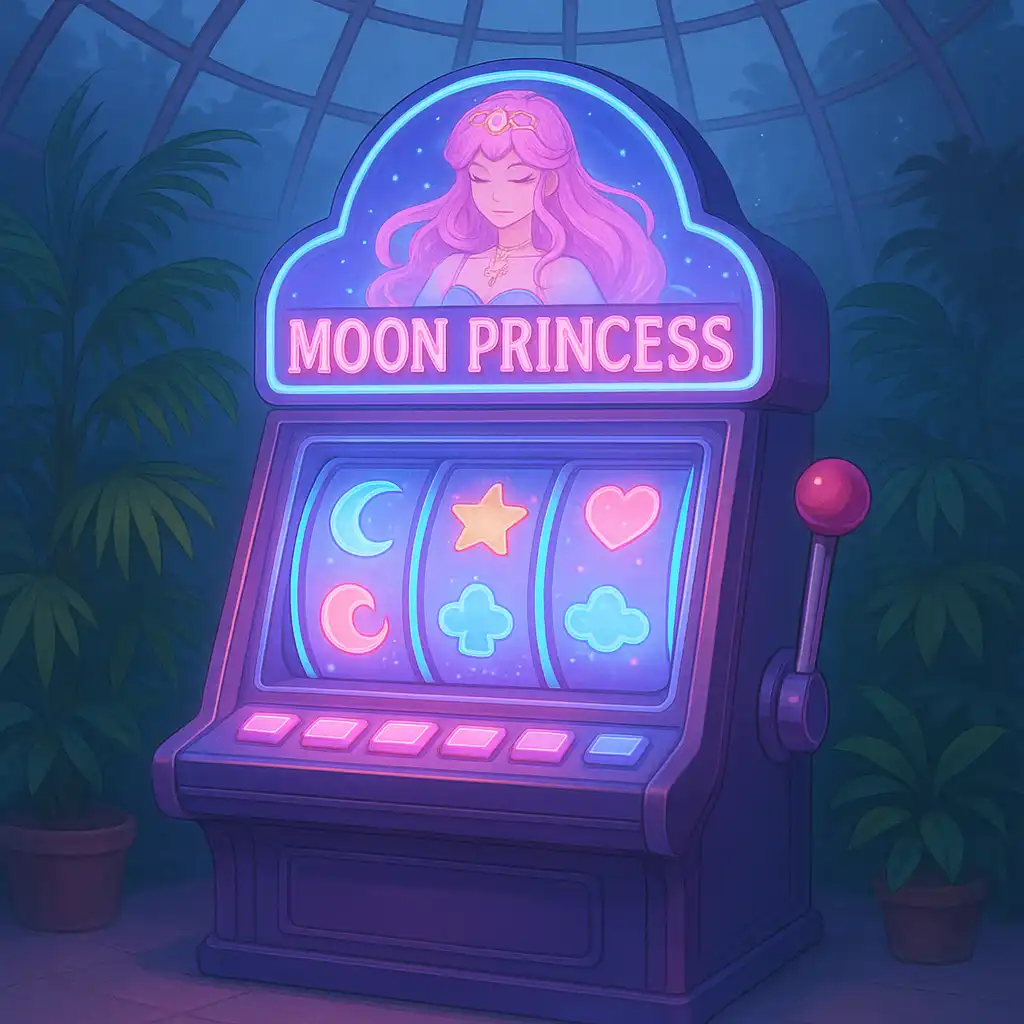 Moon Princess 100 slot cabinet glowing beneath the Solar Atrium dome
