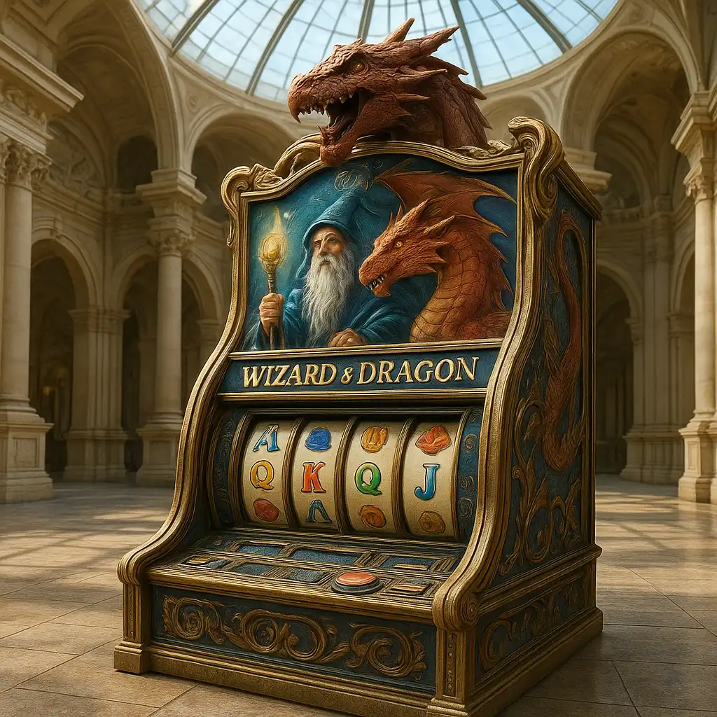 Rise of Merlin slot artwork lit by daylight through the glass dome